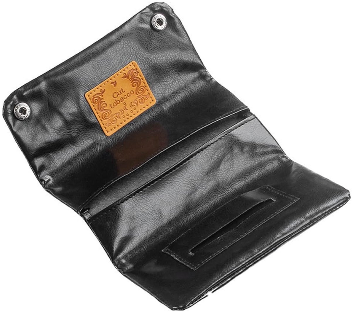 Leren Tabakswallet en Tabakszak voor Rookaccessoires in Zwart - Duurzaam en Stijlvol