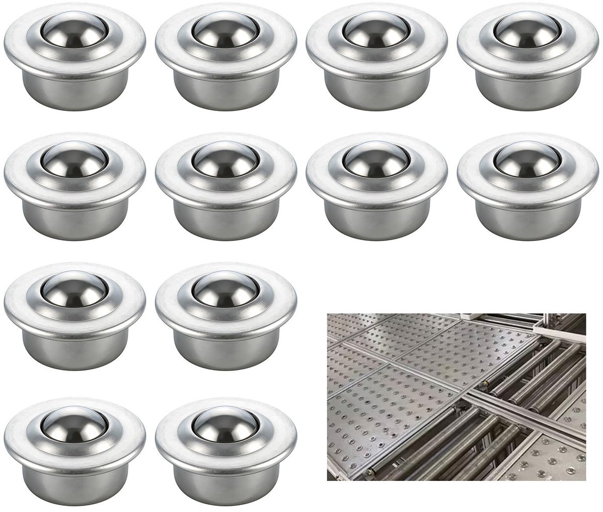 Solidchoice - 12 Stuks Carbon Stalen Ballen met 360° Rotatie