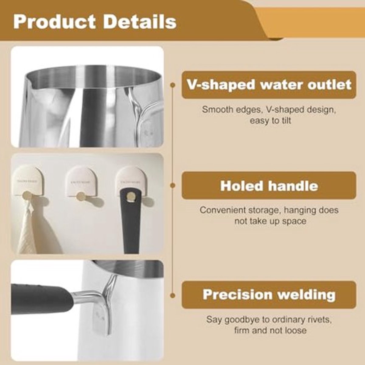 Turkse Koffie Maker Boter Verwarmer Mini RVS Griekse Koffie Verwarmende Smeltende Melkpan met Tuit voor Thuis Café, 350ml Koffie Verhitpan thumbnail 5