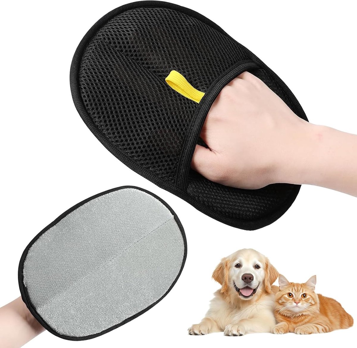 SnelShoppen - Dubbelzijdige Fleece Magnet Handschoenen voor Honden en Katten - Herbruikbare Vacht Verwijder Handschoenen - Perfect voor Kleding, Bank