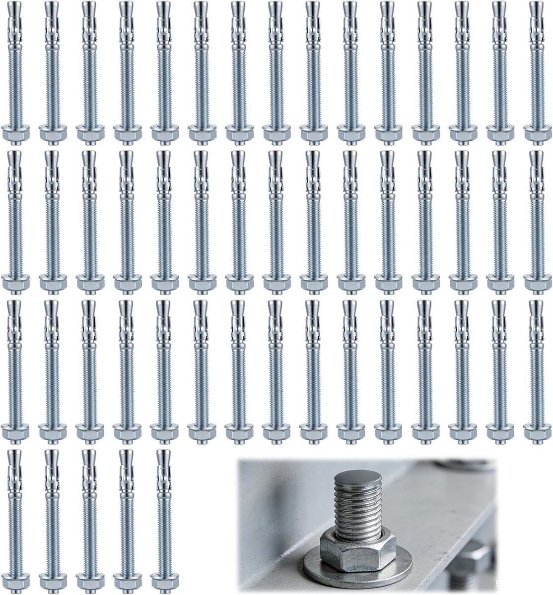 Zware ankers M10 x 100 mm - verzinkt staal - robuuste pluggen - ideaal voor balustrades - ShopVlot