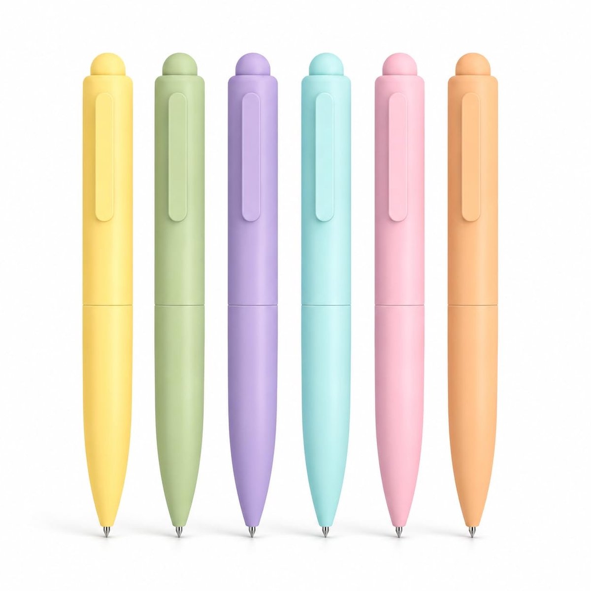 Solidchoice - 6 Stuks Mini Balpen Set in Macaron Kleuren