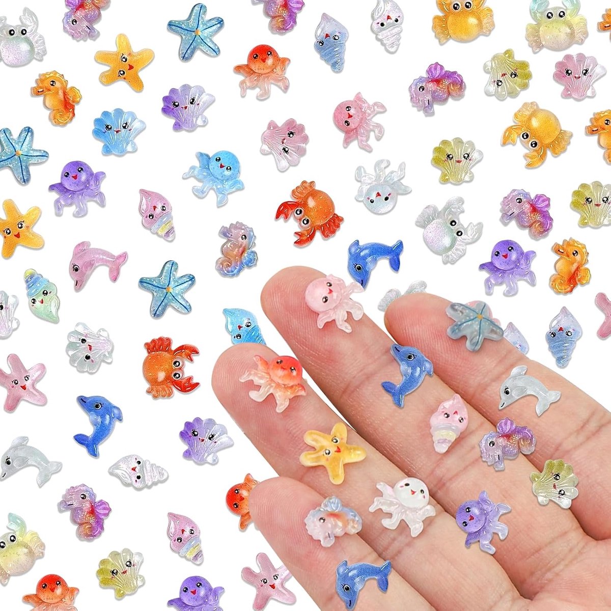 miniatuur dierenfiguren - 100 verschillende zeedieren - kunststof - perfect voor aquaria - ShopVlot
