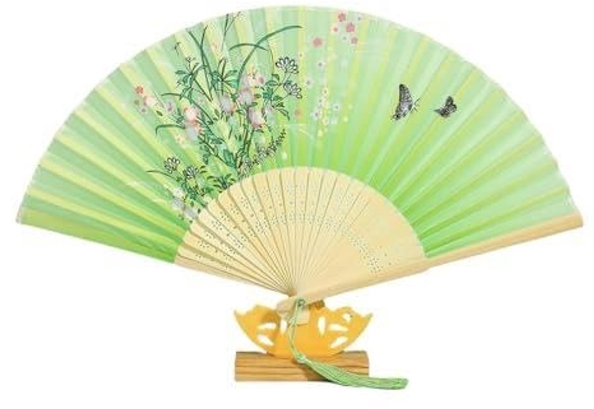 Solidchoice - Kleurrijke Hand Fan van Synthetisch Zijde voor Huwelijk en Feestjes