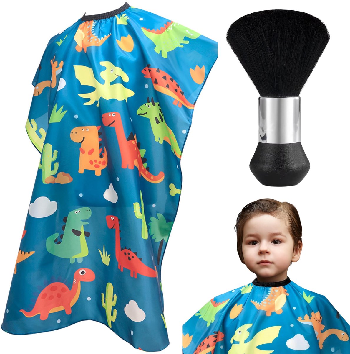 Solidchoice - Professionele Haarverzorgingscape voor Kinderen met Cartoon Dinosaurus