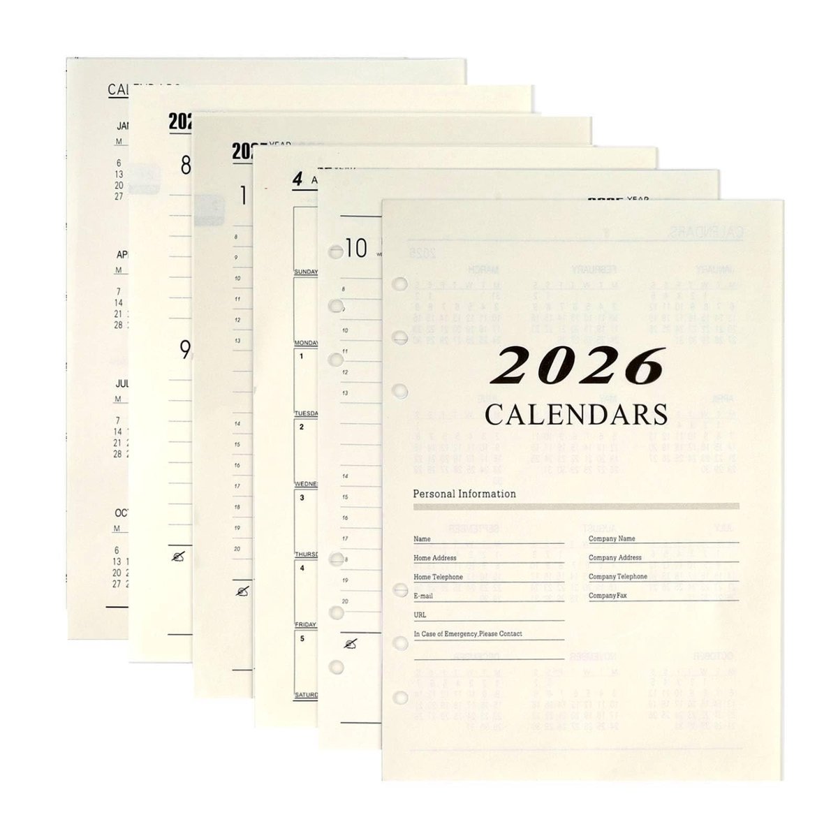 Solidchoice - A5 2025 Weekly Planner Insert met 176 Pagina's
