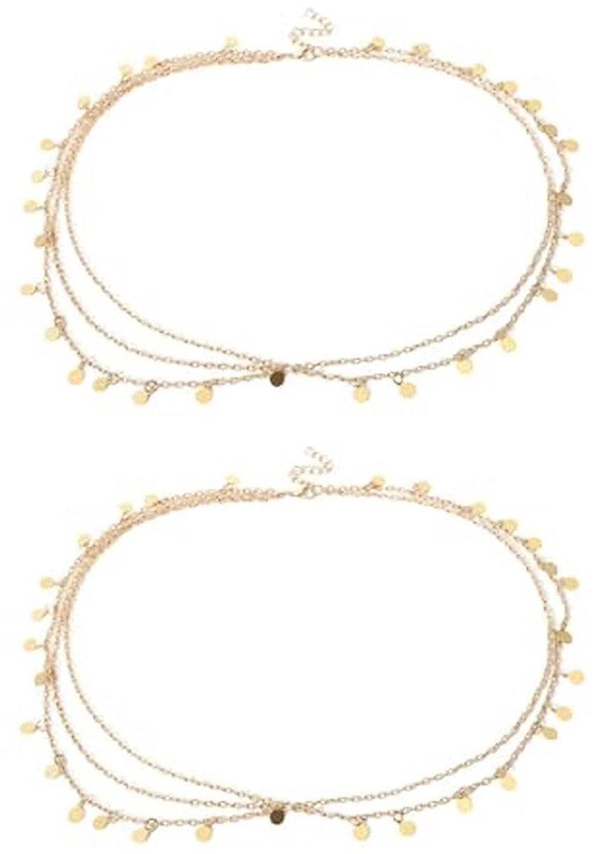 Solidchoice - Set van 2 Bohemian Gouden Haaraccessoires voor Feestjes