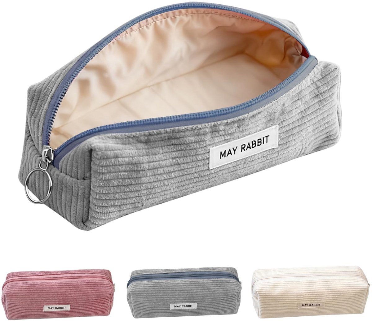 Solidchoice - Compacte Potloodtas van Corduroy voor School en Kantoor