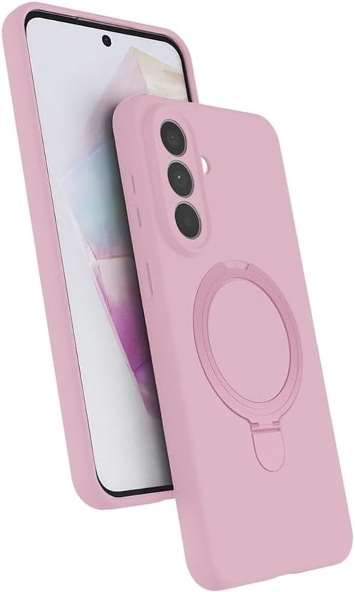 Hoesje Geschikt voor Samsung Galaxy A37 Hoesje – Licht Roze – Zachte Siliconen Backcover met Ring – MagSafe Geschikt – Slim & Beschermend