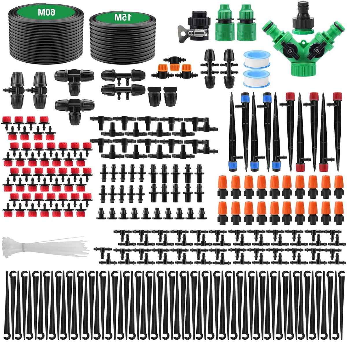 Tuin irrigatiesysteem - Watergeefset - Planten water geven - Automatische besparing - 75 Meter - Zwart