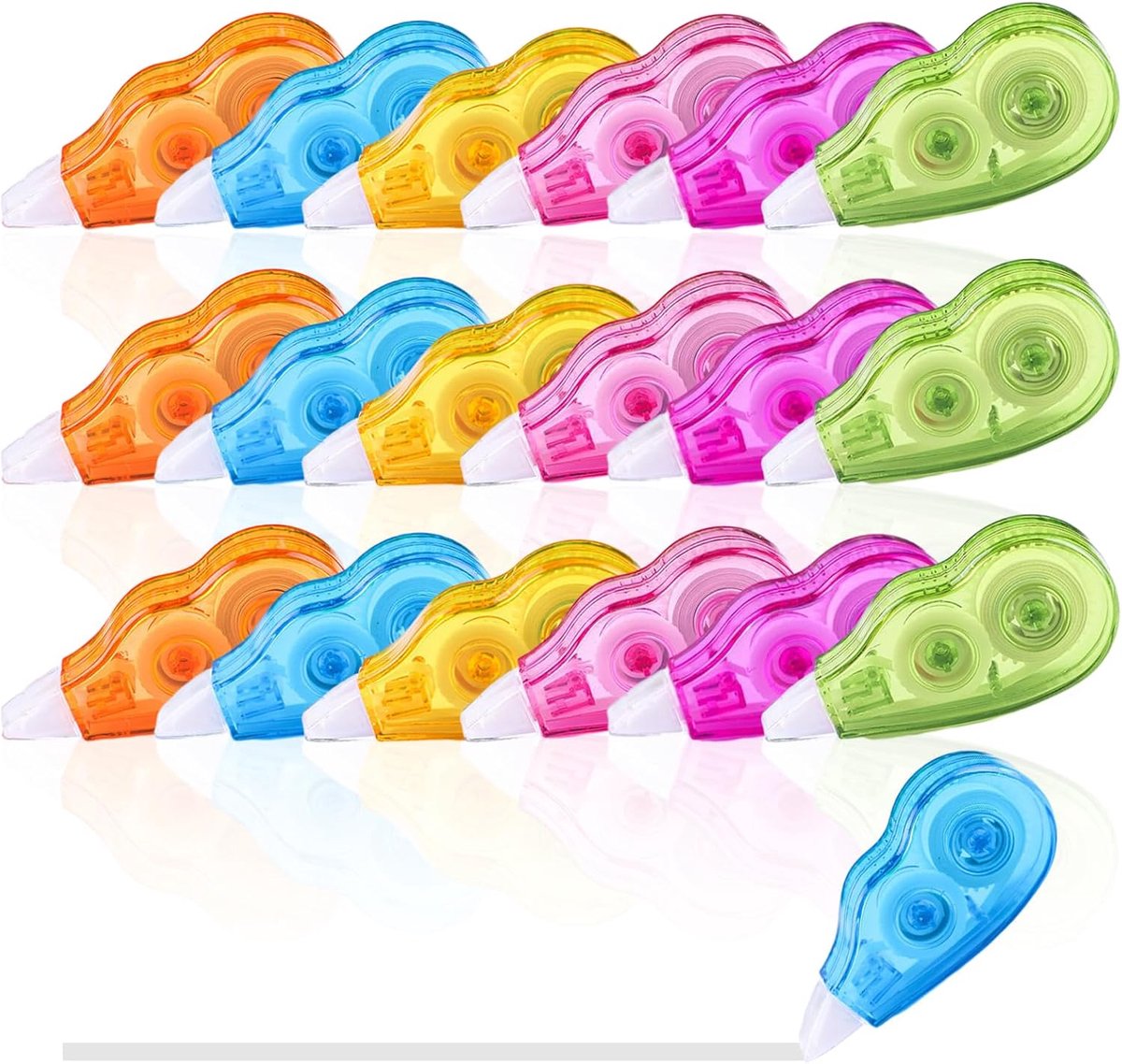 chenyu Correctietape, 4 m x 5 mm, 18 stuks - Mini-correctiebanden in zes kleuren voor het corrigeren van geschreven - ShopVlot