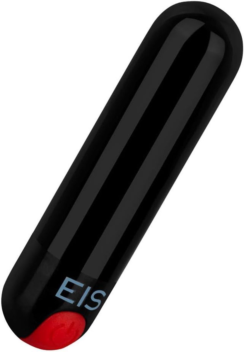 EIS; Waterproof Power-Bullet, 8 cm, color: black/red - Oplaadbaar, Stevige Textuur, Rechte Vorm, Voor Interne en - ShopVlot