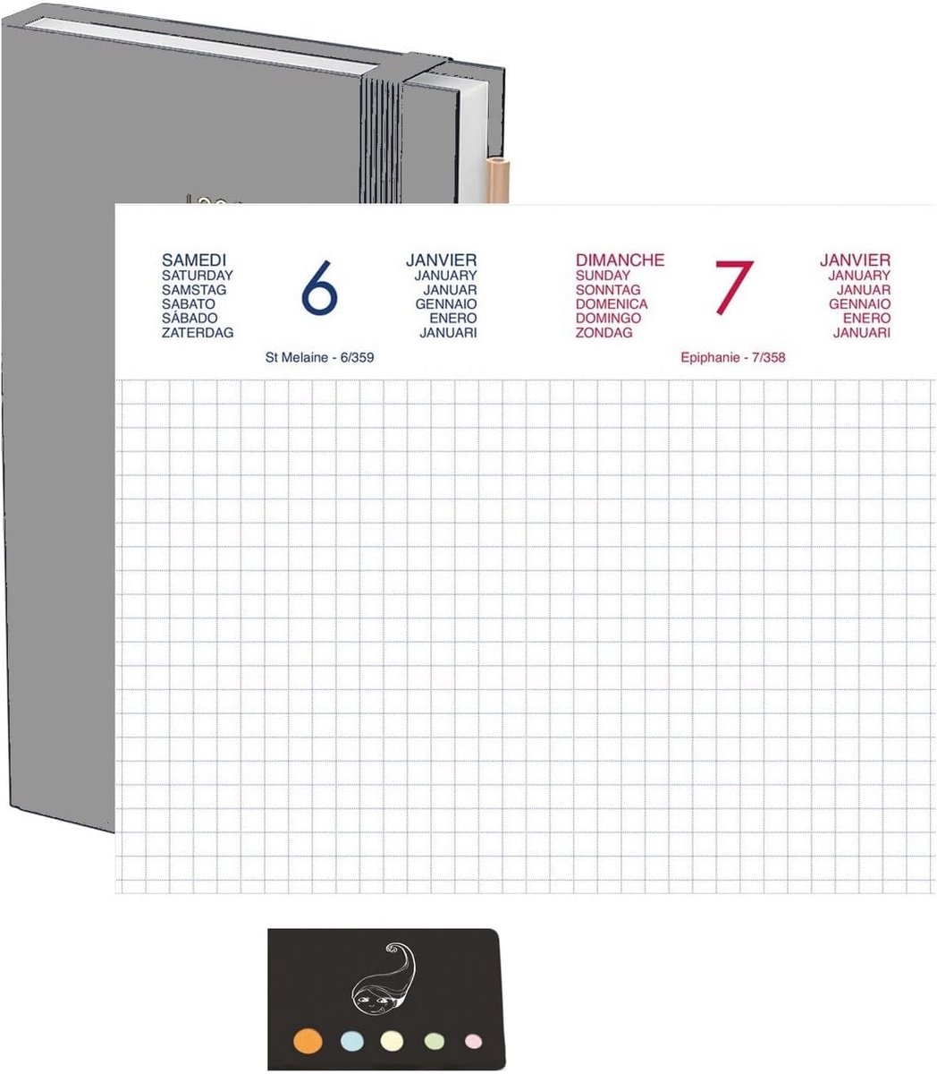Construction site calendar set 2023 Civil January to December, 15 x 9 cm, 1 day per page + index self-adhesive flower - ShopVlot