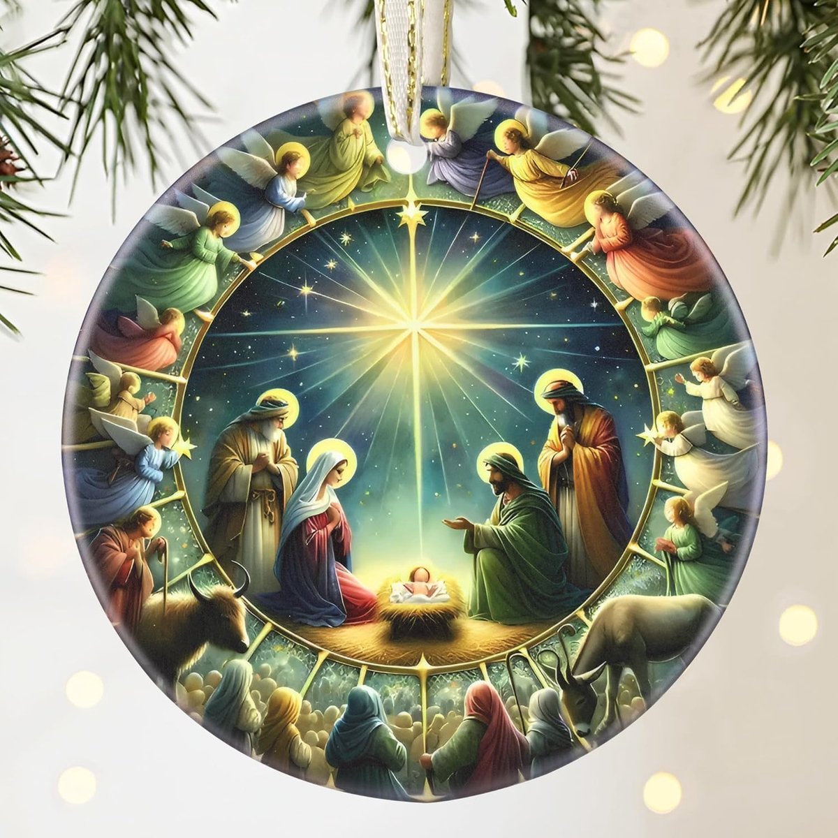 Nativity Scene Ornaments, Nativity Scene Pendant, Jesus Ornament, Acrylic Nativity Scene Ornament, Christmas Jesus - ShopVlot