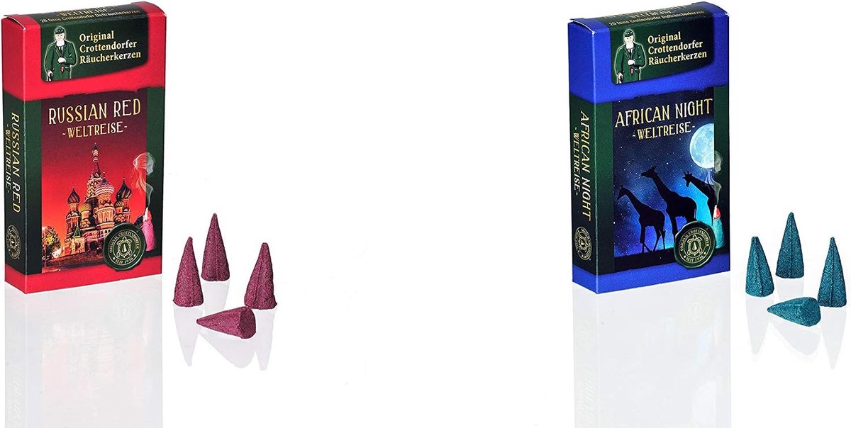 Crottendorfer Incense Candles Original World Trip - Made in Germany 2-Piece African Night + Russian Red - ShopVlot