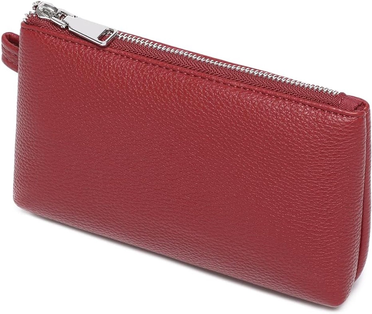 PU Leather Makeup Simple and Convenient Handbag Small Vintage Storage Bag, Pu/Encore Red, Simple - ShopVlot