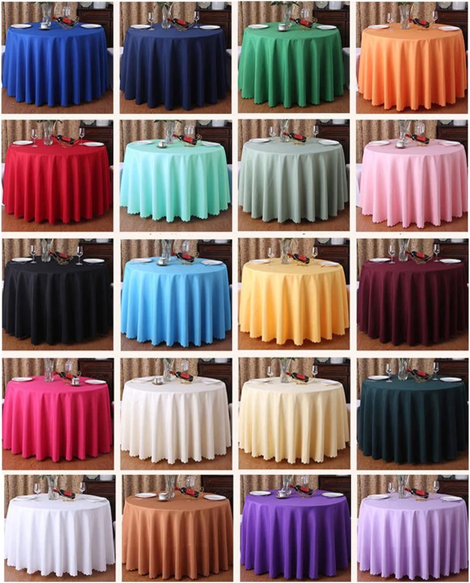 Round Tablecloth Solid Color Suitable for Family, Hotel, Office Conference Table, Wedding Banquet Beige Diameter 320cm - ShopVlot