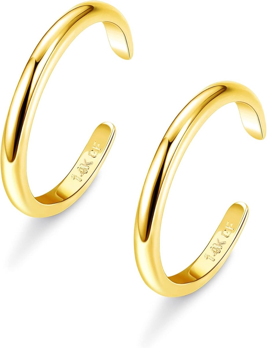 Teenring voor dames, 14 karaat goud gevuld, open ring, verstelbaar, zomersieraden voor het strand - ShopVlot