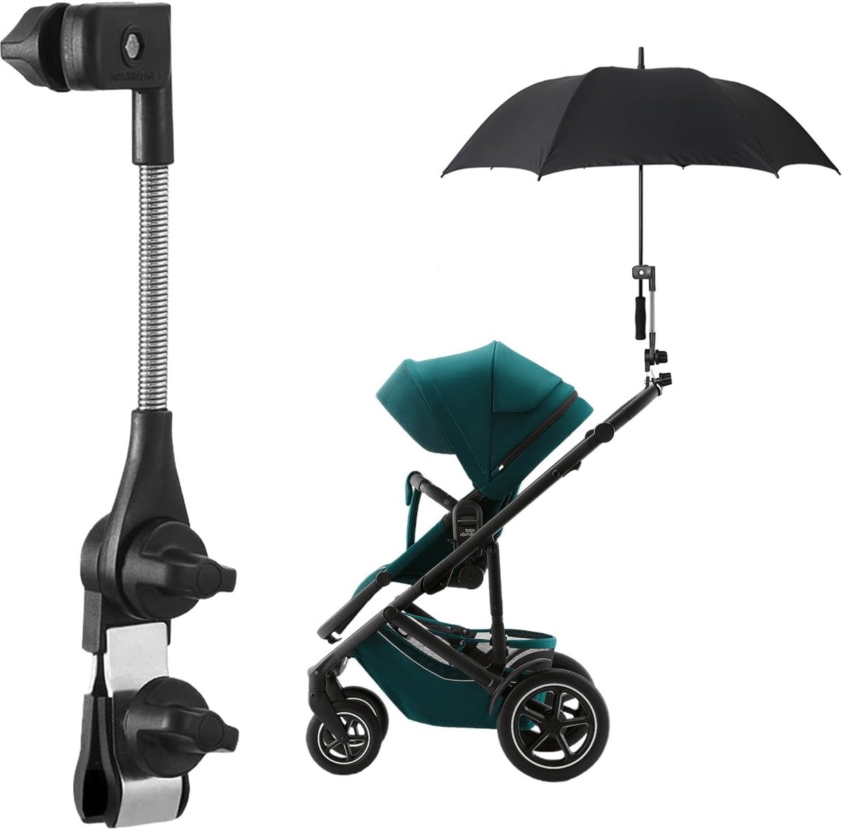 Universal 360° Adjustable Parasol Holder for Walker, Wheelchair, Walker, Easy to Install, Pushchair Holder, Parasol - ShopVlot