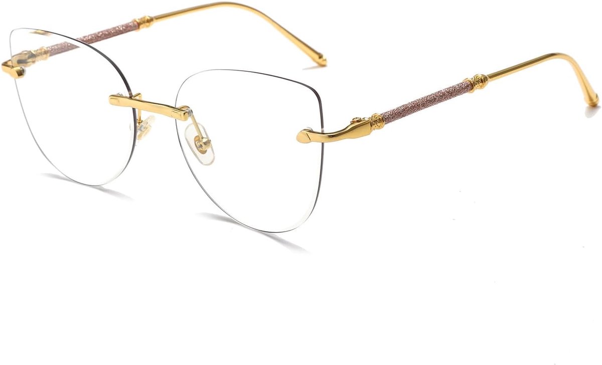 Zonnebril Blauw Kat Oog - Metaal Frame - Blauw Lichtfilter - Perfect voor Lezen en Spelen - ShopVlot