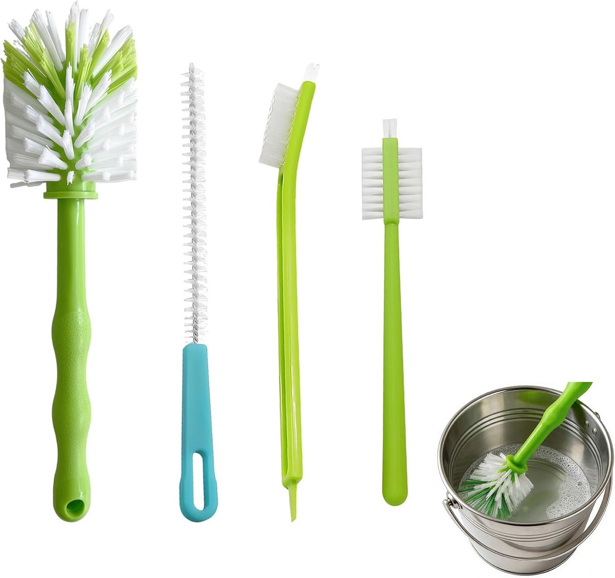 Reinigingsborstels set van 4 - Hoogwaardige nylon - Voor Thermomix en meer - Effectieve dieptereiniging - ShopVlot