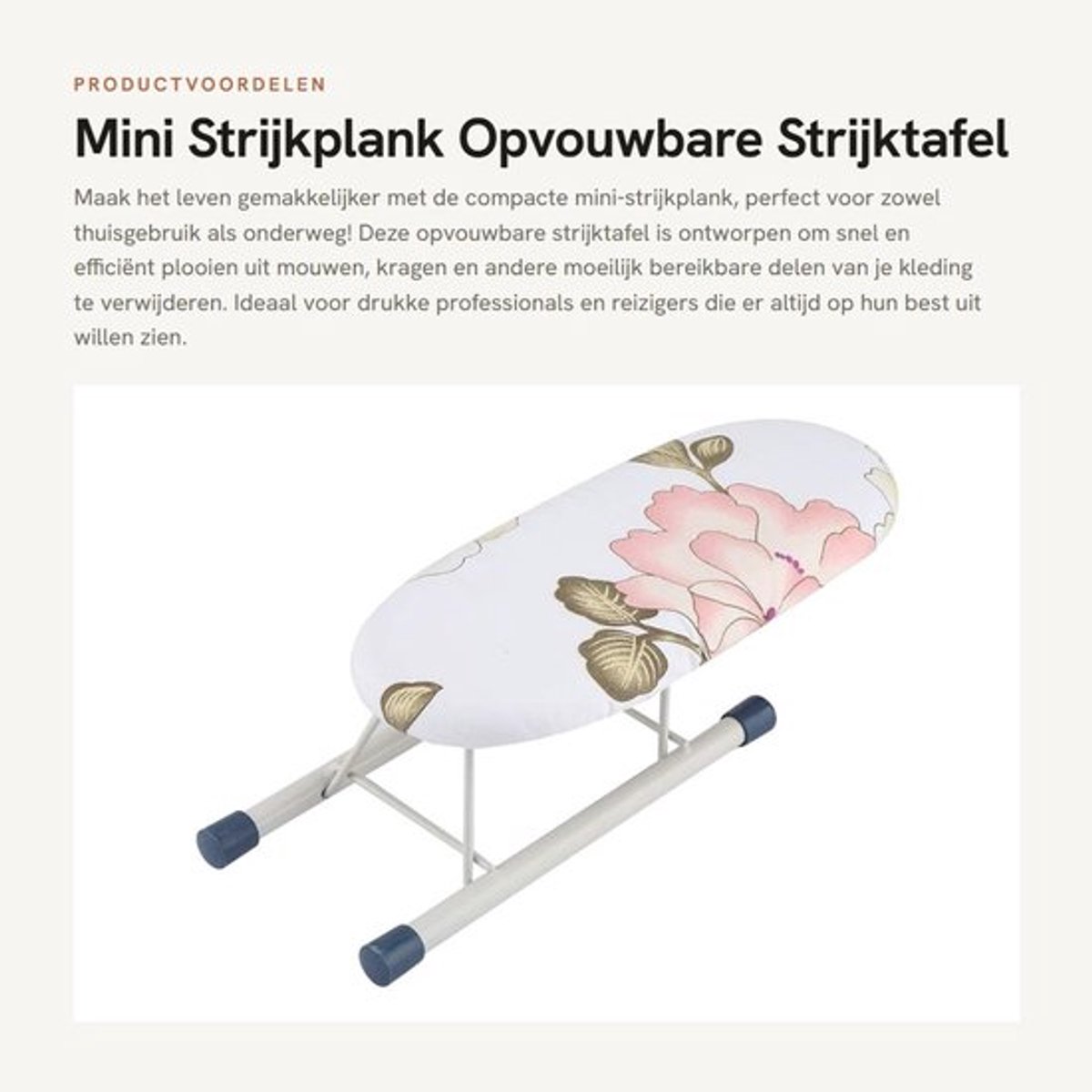 Strijkplank Mini - Opvouwbaar - Ruimtebesparend - Voor Mouwen/Kragen - Katoenen Doek - Afmetingen 26,5 x 10,5 x 8,5 cm - Strijktafel