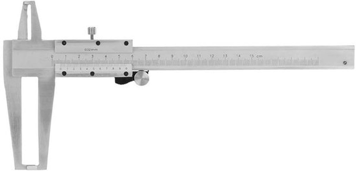 Schuifmaat 9-150 mm - Koolstofstaal - Meetnauwkeurigheid 0,02 mm - Binnenmicrometer - Hoekmeetschuifmaat - Industriële toepassing - Meetlat