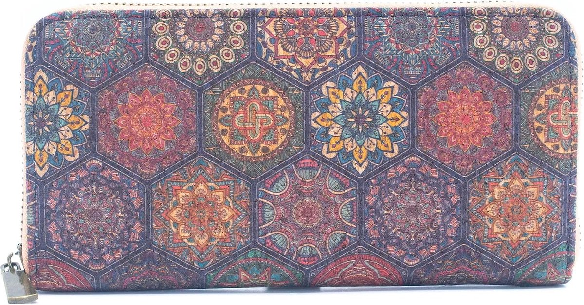Cork wallet Lyan portemonnee - modern - kleurrijk mozaïek - dierenwelzijn - ShopVlot