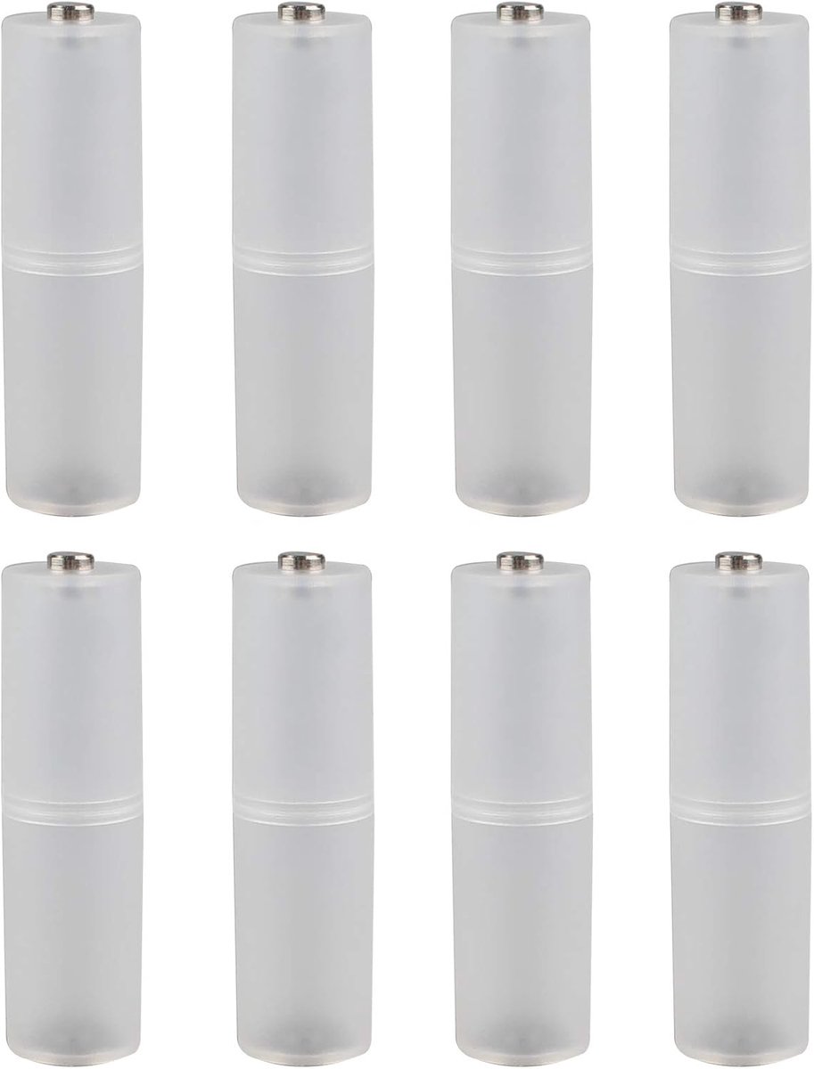 8PCS AAA to AA Battery Cell Converter Adapter Universal Switcher Cylindrical Case Holder Box Transparent - ShopVlot