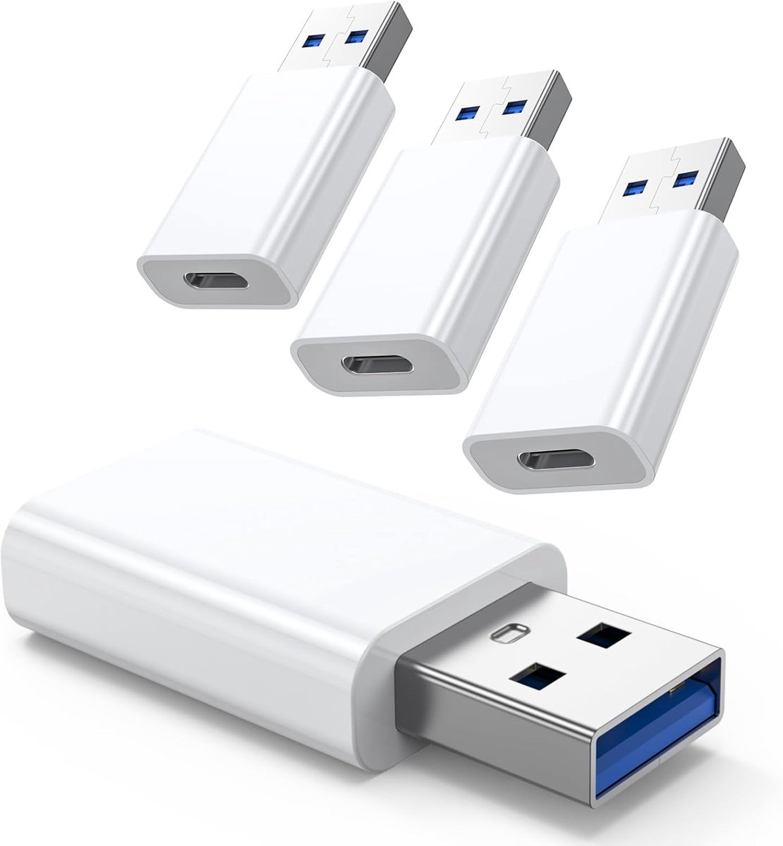 MOSWAG USB C to USB A Adapter - 5Gbps Transmission With High Speed, Double Sided Compatible With Laptop (4-Pack) - ShopVlot