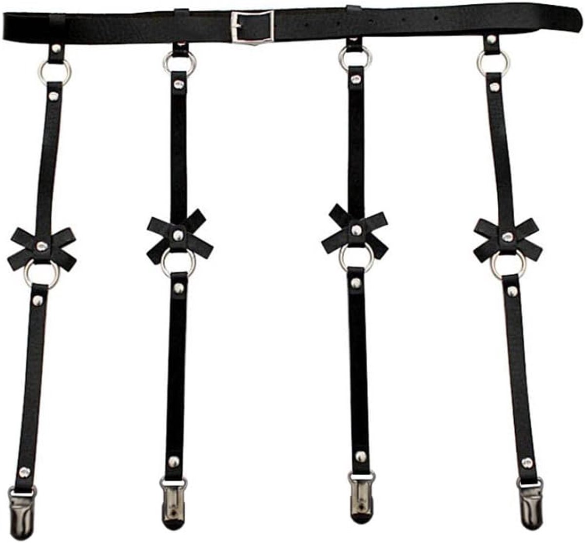 Punk Vrouwen Lederen Lichaam Ketting Taille Harnas Riem Zwart Gothic Beenketting Verstelbare Riem Dij Jarretels Strand - ShopVlot