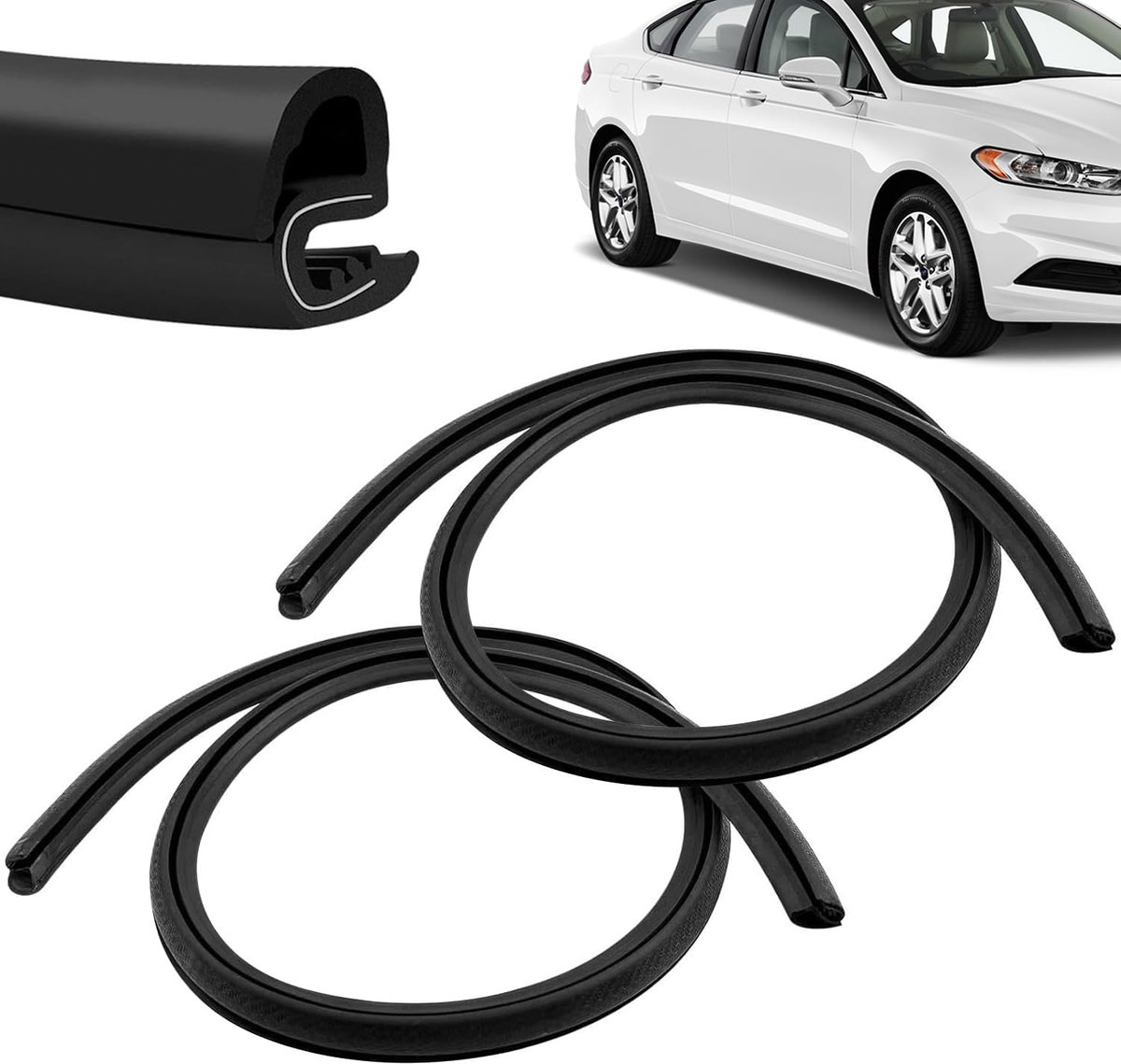 Universele deurafdichting voor autodeuren, deurrandbescherming, rubberen strips, randbescherming voor auto, camper - ShopVlot