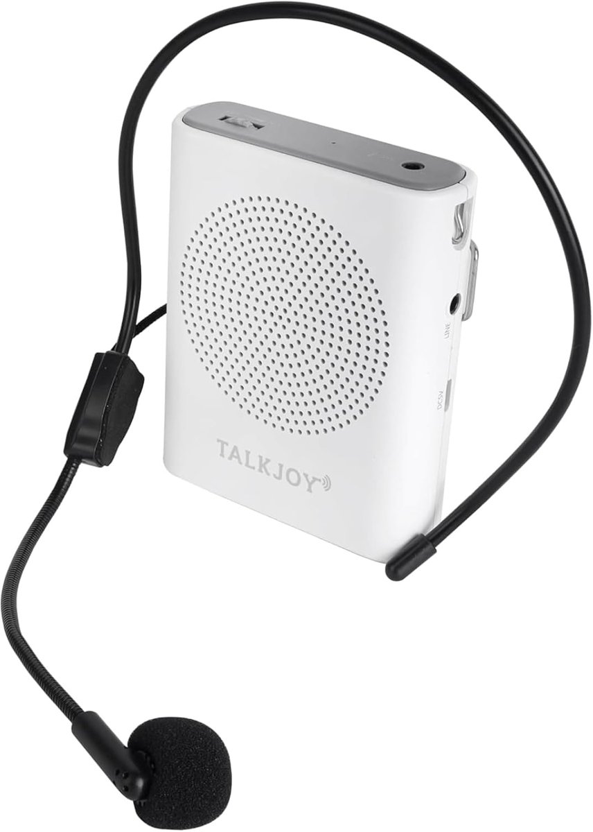 Market writer MegaFon noise amplifier microphone with headset speaker amplifier speaking louder with belt clip, light - ShopVlot