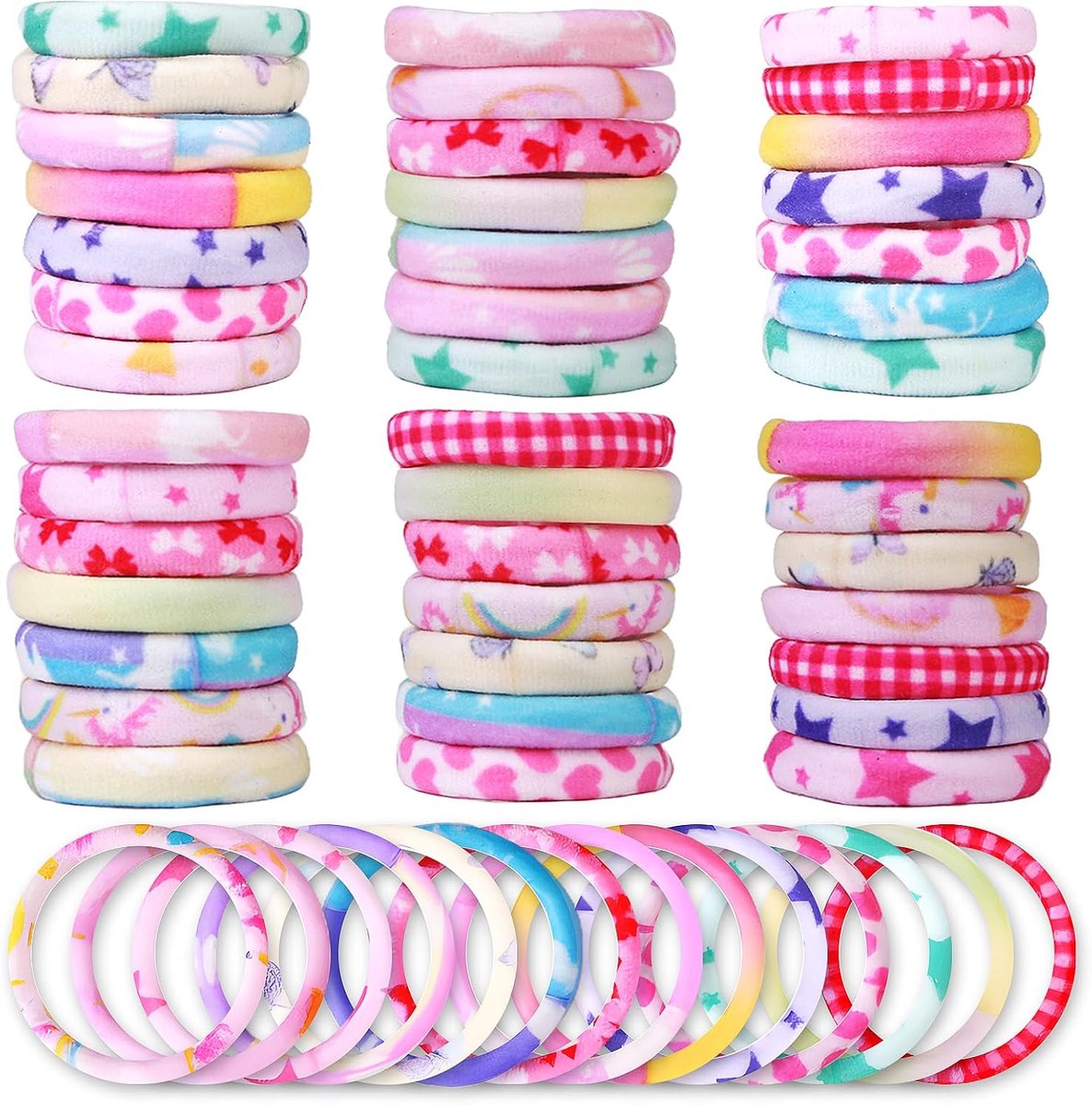 42 Pieces Hair Bobbles for Girls and Women, Nylon Hair Bobbles in 14 Colours, Small Hair Bobbles for Thick, Smooth and - ShopVlot