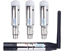 CHINLY DMX512 2.4G ISM 1 Transmitter and 3 Wireless Receivers, Built-in Battery, Rechargeable for LED DJ, Stage Bar - ShopVlot
