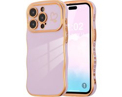 ZTOFERA Mobile Phone Case Compatible with iPhone 15 Pro Max for Girls Women, Cute Curly Waves Frame Shape, Soft - ShopVlot