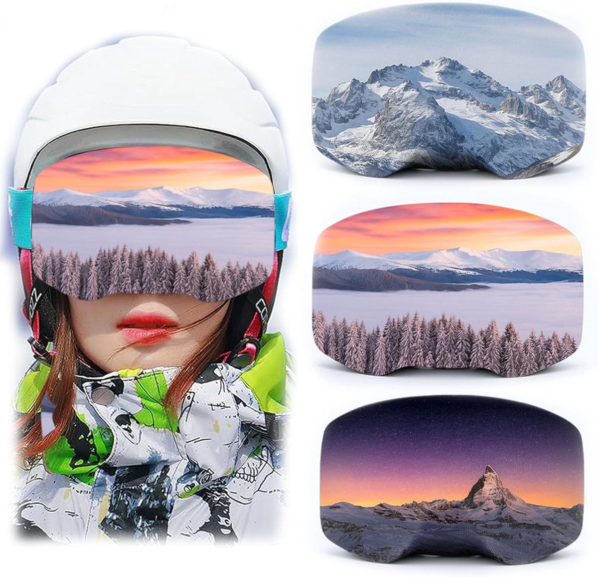 Pack of 3 Ski Goggles Protection Unisex Ski Goggles Protective Ski Goggles Protection Scratches Dust Ski Goggles - ShopVlot