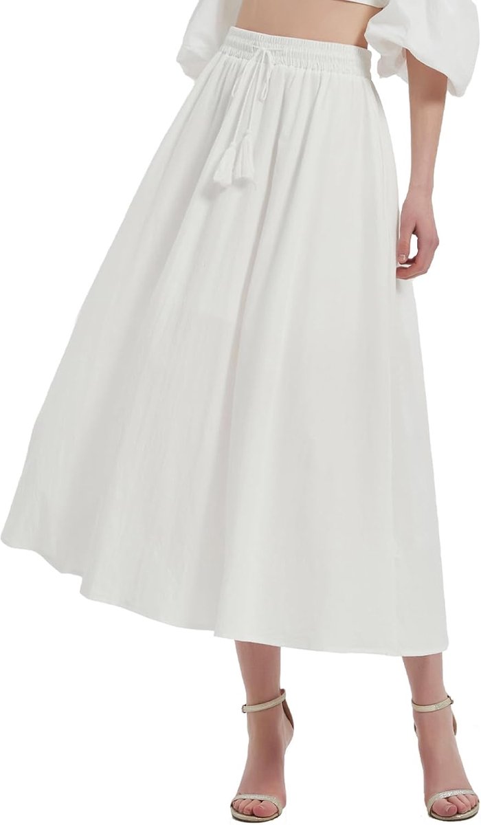 Women's long skirts with pockets and adjustable drawstring, suitable for casual travel - ShopVlot