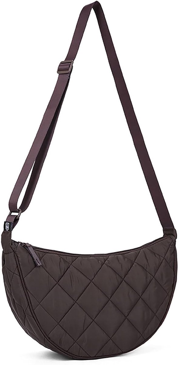HAIWILL Half Moon Crossbody Bag Ladies Shoulder Bag Medium Nylon Padded Bag Ladies Buffer Bag Hobo Shopper Bag - ShopVlot