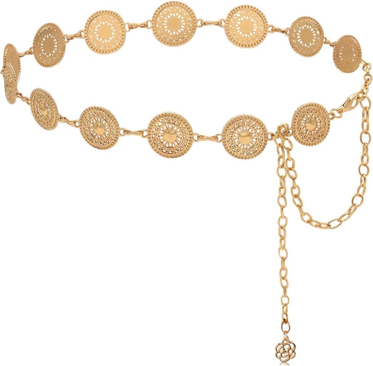 Adjustable Gold Chain Belt for Women - Vintage Western Cowgirl Waist Belt - ShopVlot