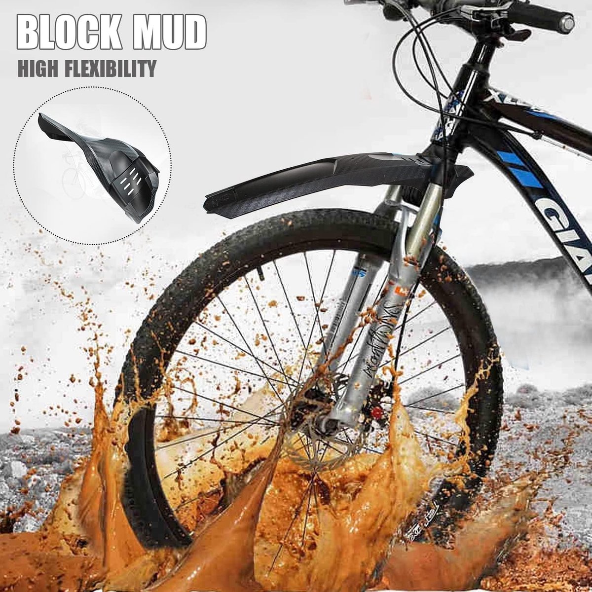 IIRC 2 x Mountain Bike Mudguard Plus MTB Mudguard Plus Front and Rear Universal Mountain Bike MTB Road Bike Quick - ShopVlot