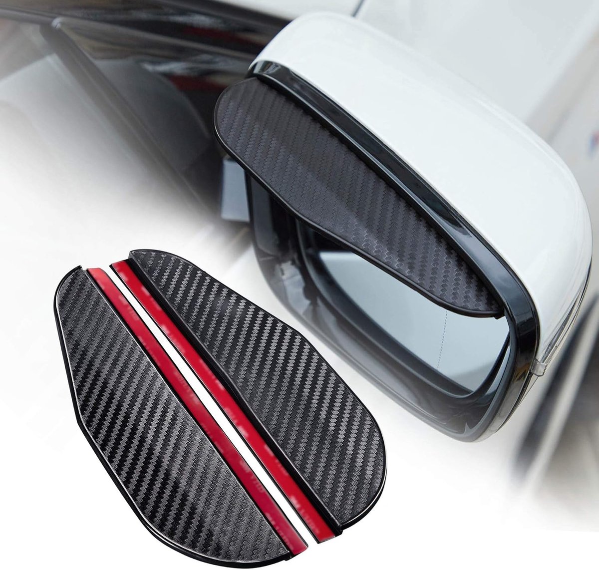 Achteruitkijkspiegel regenbescherming - universele carbon fiber - flexibel en temperatuurbestendig - veilig rijden - ShopVlot
