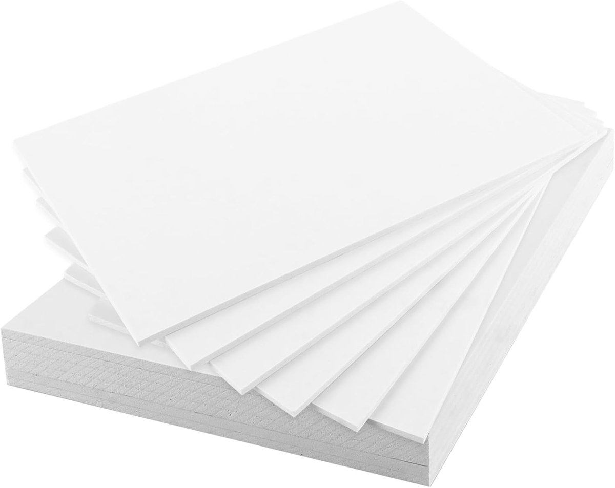 Schuimplaat 30 x 20 cm - 5 mm dikke pvc-hardschuimplaat - wit - ideaal voor kunsttentoonstellingen en knutselen - ShopVlot