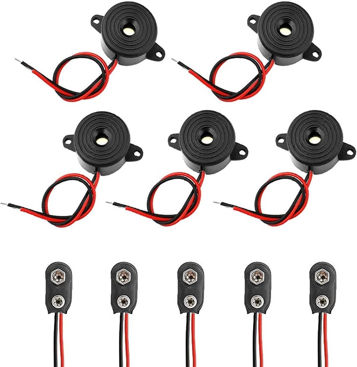 Piezo Elektrisch Alarm 3-24V - 85dB Geluid - Duurzaam ABS - Ideaal voor Industrieel Gebruik - ShopVlot