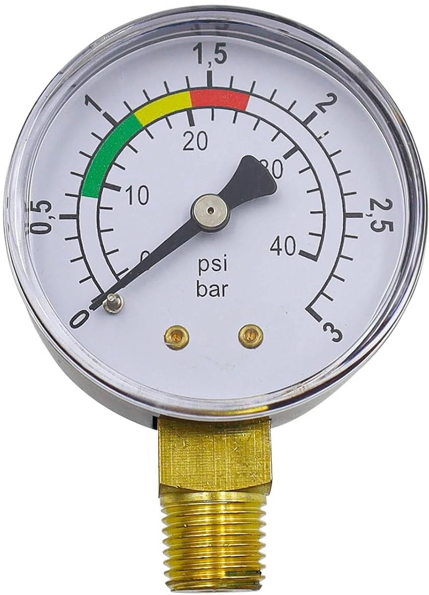 Drukmeter 1/4 Inch - 50 mm - 0-3 Bar/Psi - Voor zwembad en vijver - ShopVlot