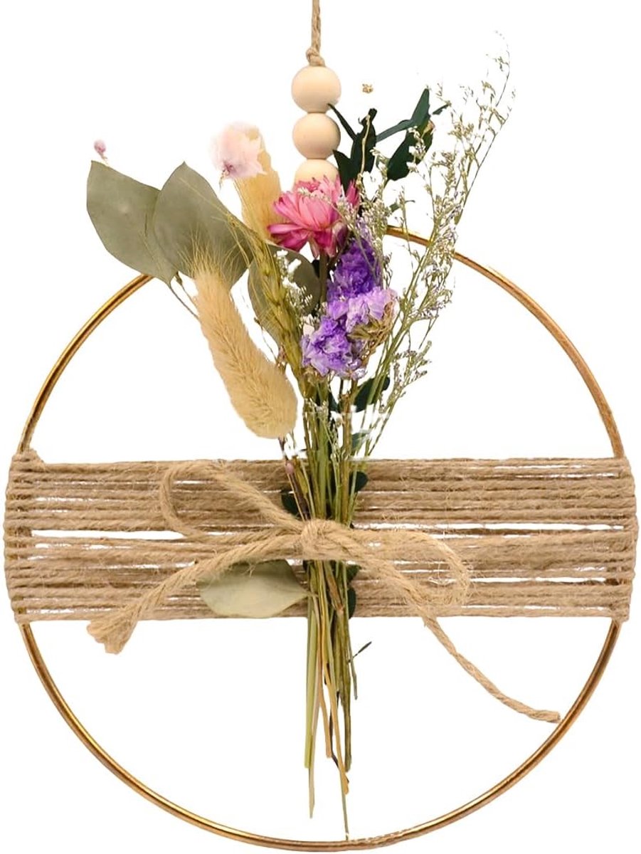 Deurkrans bloemenkrans - handgemaakt - gedroogde bloemen - perfecte decoratie voor thuis - ShopVlot