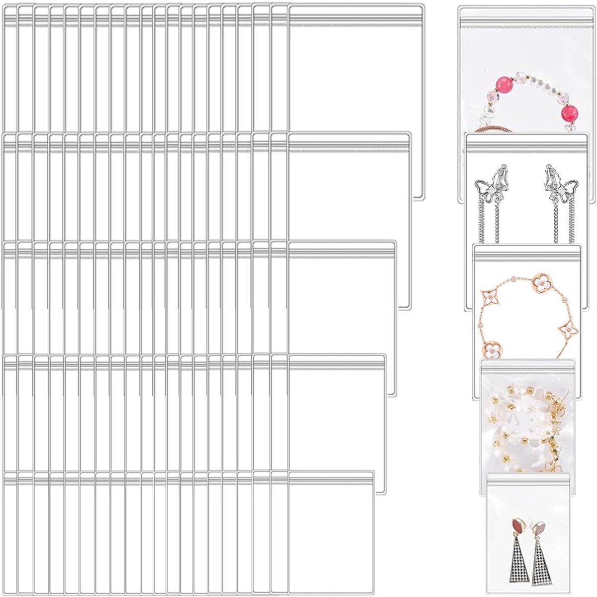 Kleine plastic zakken 100 stuks - herbruikbaar - mini rits - veilig voor sieraden - ShopVlot
