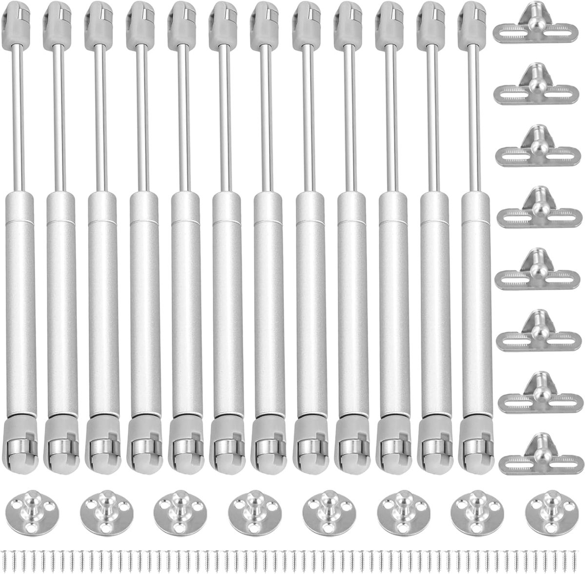 Gasdrukveer 200N - 12 stuks - Staal - Voor kastdeuren en meubels - ShopVlot