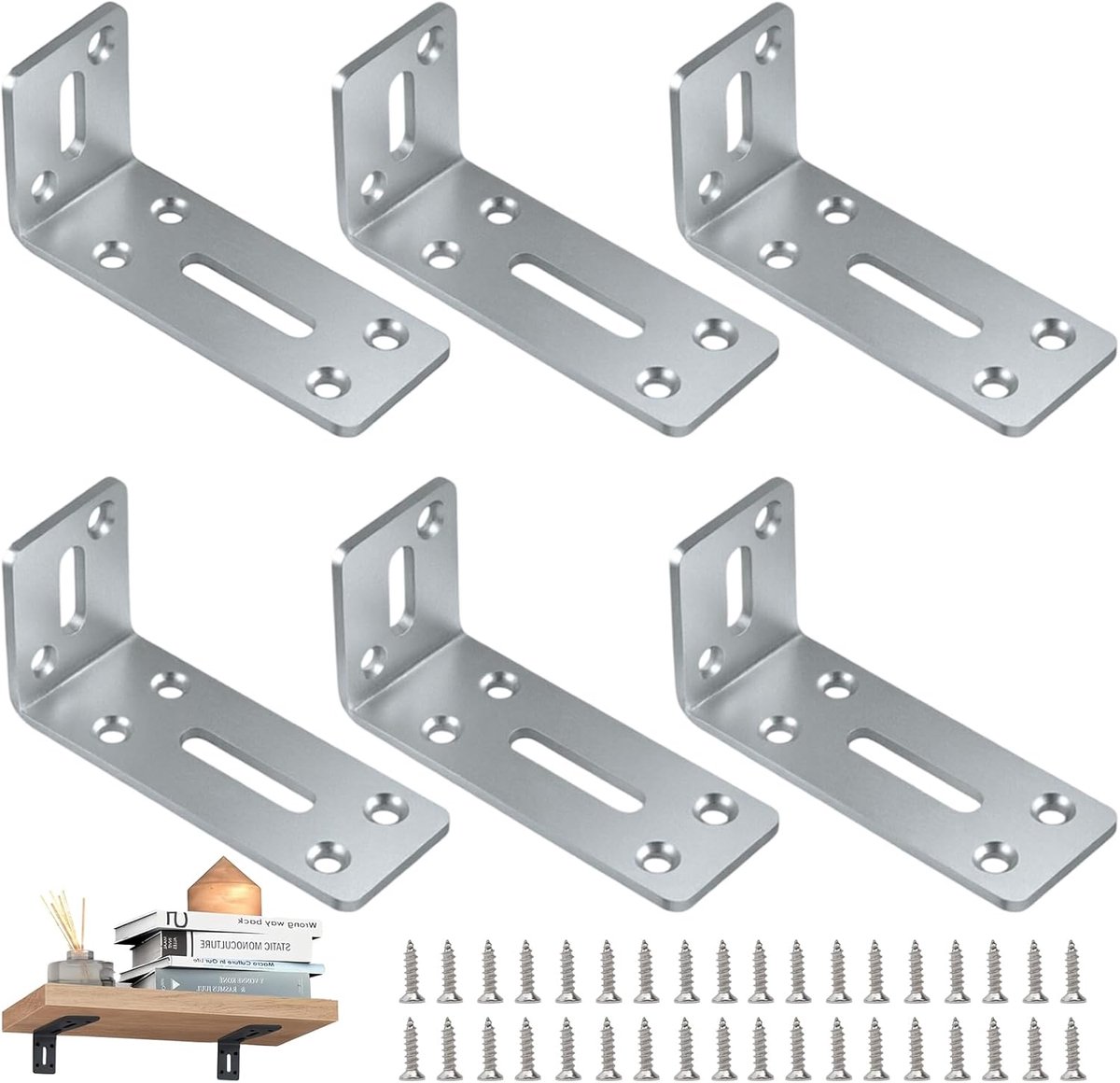 verstelhoek 80 x 40 mm - L-vorm 90° - hoogwaardig staal - voor kasten en tafels - ShopVlot