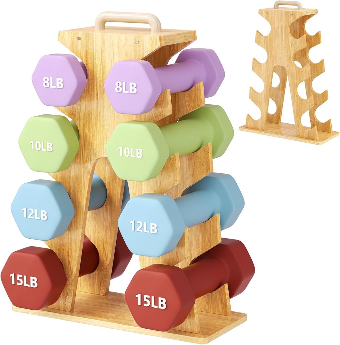 Halterrek A-frame compact - bamboe - krasbestendig oppervlak - ruimtebesparend voor thuis - ShopVlot